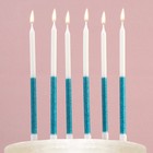 Свечи в торт "В твой день рождения", голубые,  6 шт. - фото 293334704