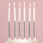 Свечи в торт "В твой день рождения", серебро, 6 шт. - фото 293334705