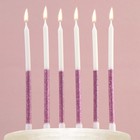 Свечи для торта «В твой день рождения», розовые, 6 шт. - фото 9986225