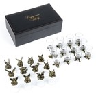 Подарочный набор рюмок-перевёртышей на 12 персон, с графином 400 мл, рюмка 30 мл, бронза - Фото 2