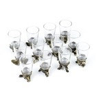 Подарочный набор рюмок-перевёртышей на 12 персон, с графином 400 мл, рюмка 30 мл, бронза - Фото 3