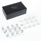 Подарочный набор рюмок-перевёртышей на 12 персон, с графином 400 мл, рюмка 30 мл, серебро - Фото 2