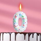Свеча в торт "Воздушная", цифра 0, 5,5 см, белая - фото 109591267