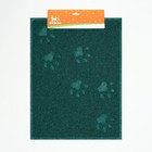 Коврик 2-в-1 под миску/туалет животных "Следы", 40 х 30 см, зелёный - фото 26027586