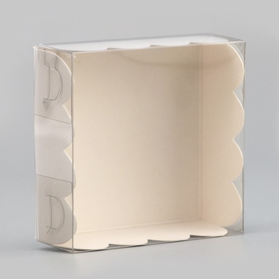 Коробка для печенья, белая, 7×7×3 см