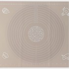 Коврик для выпечки и раскатки теста с разметкой Доляна «Капучино», силикон 50×40 см, бежевый - Фото 2