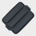 Форма для выпечки «Багет», силикон, 34.5×24×2.2 см, 3 ячейки (28×6×2 см), перфорированная, тёмно-серая - Фото 5