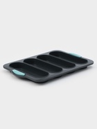 Форма для выпечки с перфорацией «Хлеб», силикон, 35.5×23.5×2.5 см, 4 ячейки (20×6.2×2.4 см), тёмно-серый - Фото 3