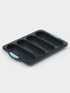 Форма для выпечки с перфорацией «Хлеб», силикон, 35.5×23.5×2.5 см, 4 ячейки (20×6.2×2.4 см), тёмно-серый - Фото 6