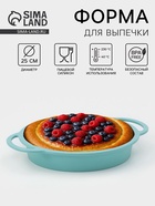 Форма для выпечки «Круг с ручками», силикон, 30.5×25×4.7 см (внутренний диаметр 24.7 см), бирюзовая - Фото 1