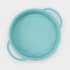 Форма для выпечки «Круг с ручками», силикон, 30.5×25×4.7 см (внутренний диаметр 24.7 см), бирюзовая - Фото 3