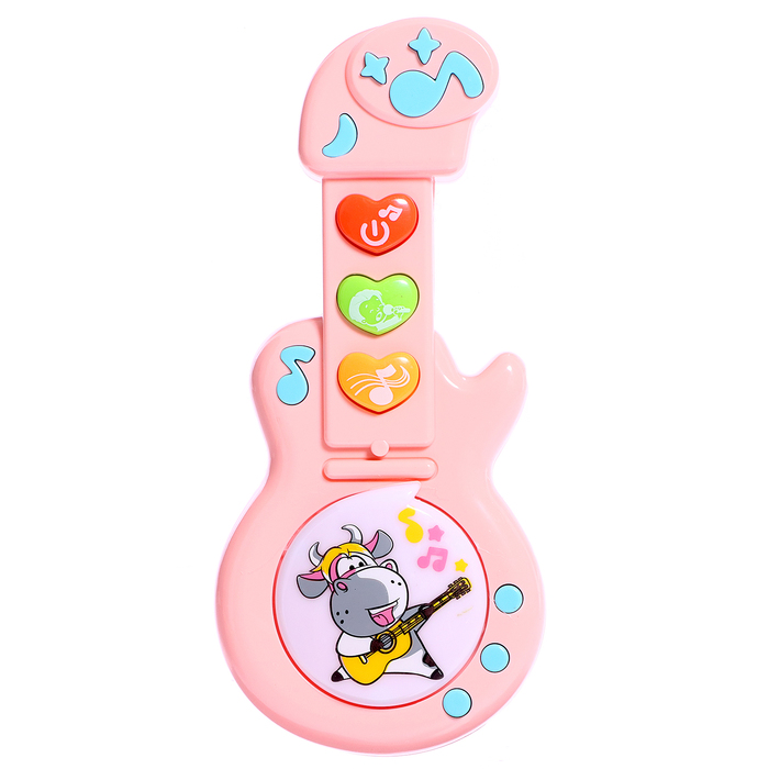 Игрушка музыкальная гитара «Коровка», звуковые эффекты, цвета МИКС - фото 1884486592