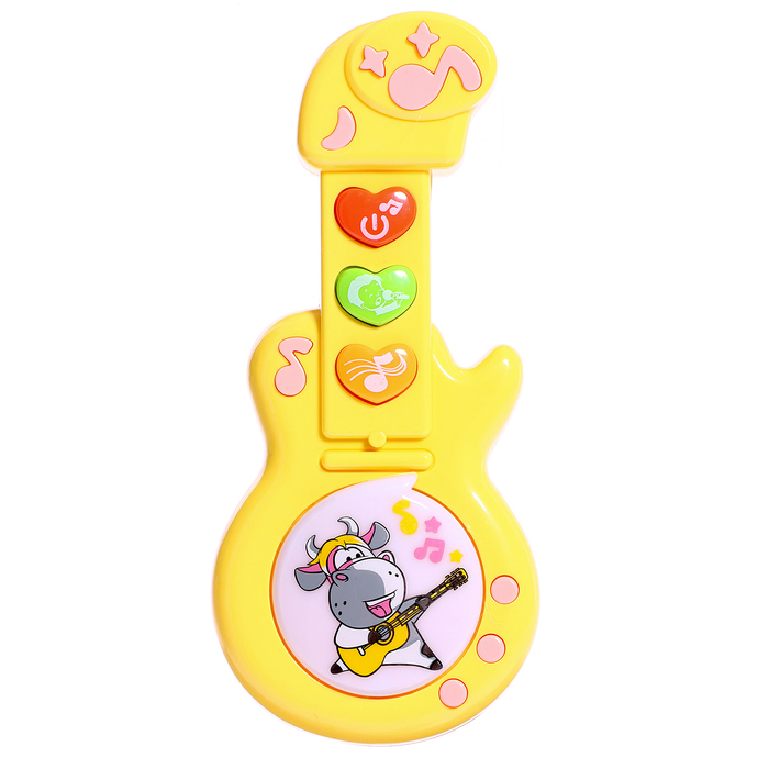 Игрушка музыкальная гитара «Коровка», звуковые эффекты, цвета МИКС - фото 1884486593