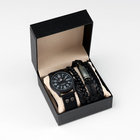 Мужской подарочный набор "Пуля" 2 в 1: наручные часы, браслет - фото 320969818