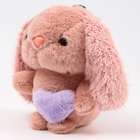 Мягкая игрушка «Зайка» на брелоке, 11 см, цвет тёмно-розовый - фото 5523929