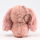 Мягкая игрушка «Зайка» на брелоке, 11 см, цвет тёмно-розовый - Фото 3