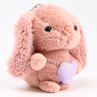 Мягкая игрушка «Зайка» на брелоке, 11 см, цвет тёмно-розовый - Фото 4
