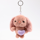 Мягкая игрушка «Зайка» на брелоке, 11 см, цвет тёмно-розовый - Фото 5