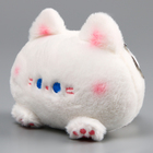 Мягкая игрушка «Котик-кругляш» на брелоке, 11 см, цвет бело-розовый - Фото 1
