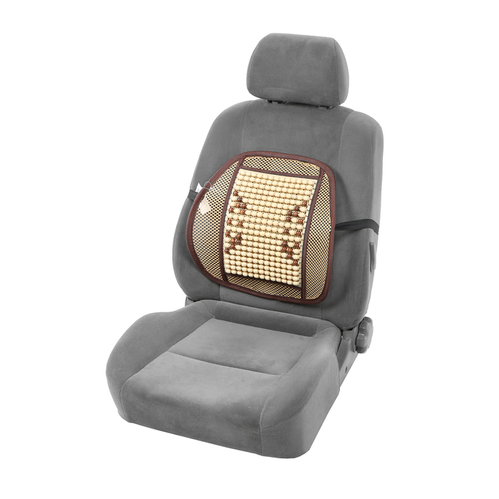 Ортопедическая спинка на сиденье с массажером, 40×40 см, бежевый