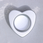 Подсвечник "Сердце малое. Мрамор" из гипса,7х3см,серебро - Фото 3