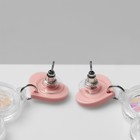 Серьги акриловые «Сердечко» конфетти, цвет розовый - Фото 3