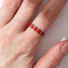 Кольцо «Сердце» долгие чувства, безразмерное, цвет красный в серебре - фото 8736882