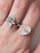 Кольца парные с надписью «Сердце», 2 шт. половинки, цвет серебро, 17 размер - Фото 2