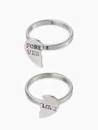 Кольца парные с надписью «Сердце», 2 шт. половинки, цвет серебро, 17 размер - Фото 4