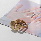 Кольца парные с надписью «Сердце», 2 шт. половинки, цвет золото, 17 размер - Фото 4