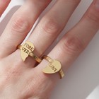 Кольца парные с надписью «Сердце», 2 шт. половинки, цвет золото, 17 размер - Фото 2