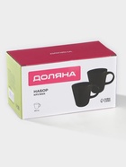 Кружки Доляна Coffee break, набор 2 шт.: 265 мл, керамика, чёрные - Фото 5