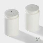 Набор для специй на бамбуковой подставке BellaTenero, 3 предмета: солонка 90 мл, перечница 90 мл, подставка, фарфор, белый - Фото 3