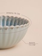 Салатник SL Home «Эхо Крита», 720 мл, d=16 см, фарфор, голубой - Фото 3