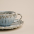 Кофейная пара фарфоровая SL Home «Эхо Крита», 2 предмета: чашка 180 мл, блюдце d=15.5 см, цвет голубой - Фото 3