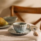 Кофейная пара фарфоровая SL Home «Эхо Крита», 2 предмета: чашка 180 мл, блюдце d=15.5 см, цвет голубой - Фото 5