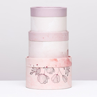 Набор шляпных коробок 3 в 1 "Цветы" , завальцованная, 16 х 10, 14 х 9, 13 х 8,5 см - фото 23608011