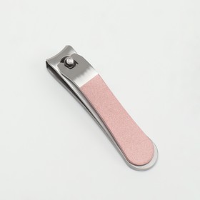 Кусачки-книпсер маникюрные, 5,5 см, цвет серебристый/розовый