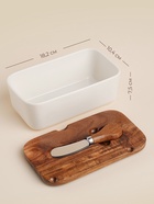 Паштетница с ножом SL Home «Южная акация», фарфор, 2 предмета: паштетница с деревянной крышкой 650 мл, нож 12.3×3 см - Фото 2