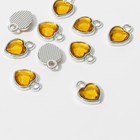 Концевик-подвеска «Сердечко» 1,7×1,3×0,2 см, (набор 10 шт.), цвет золотой в серебре - фото 12174595
