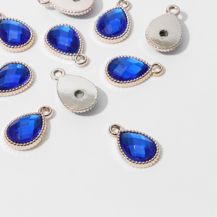 

Подвеска «Капля» рифлёная 2,1×1,4×0,4 см,(набор 10 шт.), цвет синий в золоте