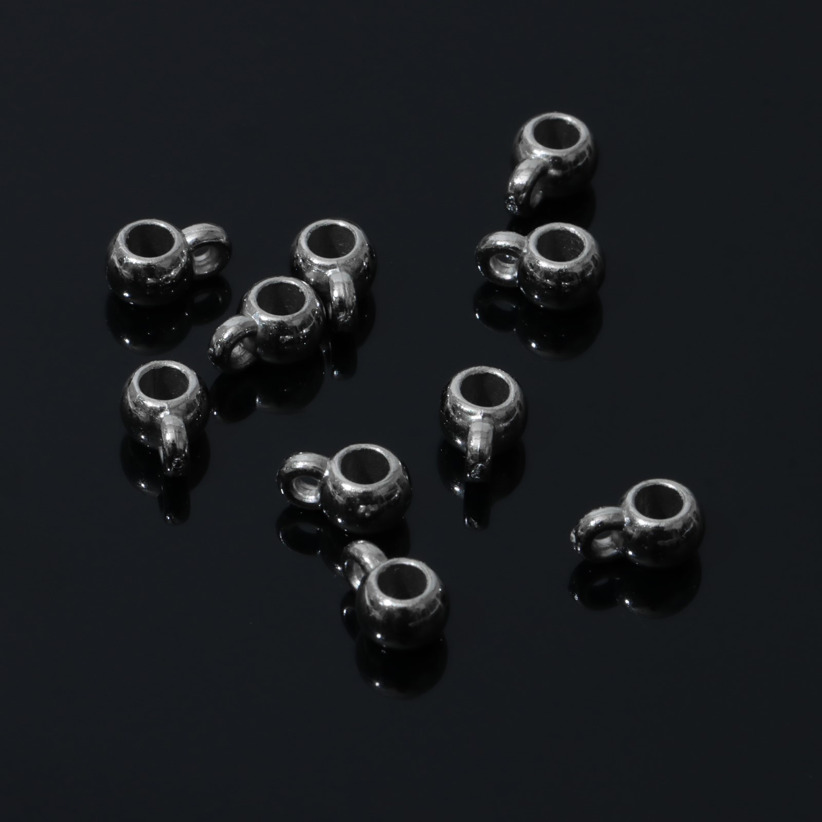 Держатель для кулона 0,9×0,6×0,5 см, (набор 10 шт.), цвет серебро ...