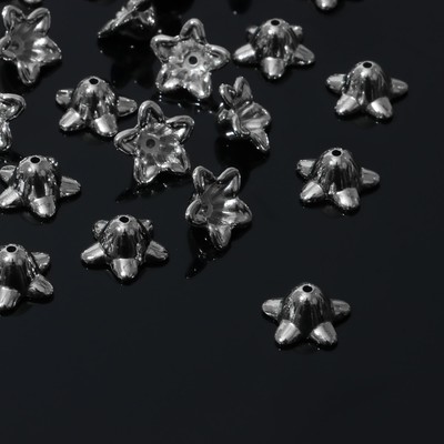 Шапочки для бусин 1,3х1,3х1см, (набор 100шт), цвет серебро