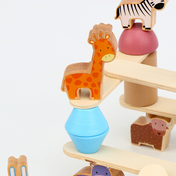 Деревянная развивающая игрушка балансир «Животный мир» 20,5 × 15,5 × 4,5см
