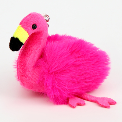 Мягкая игрушка «Фламинго» на брелоке, 10 см, цвет фуксия