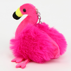 Мягкая игрушка «Фламинго» на брелоке, 10 см, цвет фуксия - Фото 3