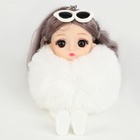 Мягкая игрушка «Куколка модница» на брелоке, 16 см, цвет белый - фото 8897481