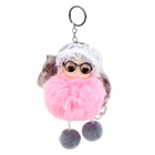 Мягкая игрушка «Куколка модница» на брелоке, 16 см, цвет розовый - фото 8897494