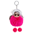 Мягкая игрушка «Куколка модница» на брелоке, 16 см, цвет фуксия - фото 8897499