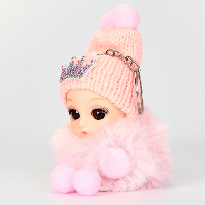 Брелок для ключей на кольце «Пушистик. Зимняя куколка», мягкий, на сумку, рюкзак, 16 см, МИКС
